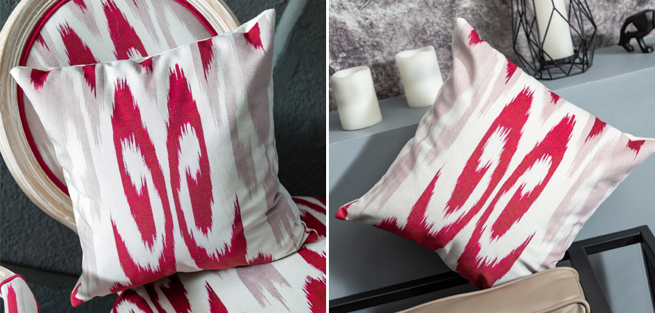 Декоративная подушка Ikat Pattern Красная Декоративная подушка Ikat Pattern Красная - Loft-Concept в Омске