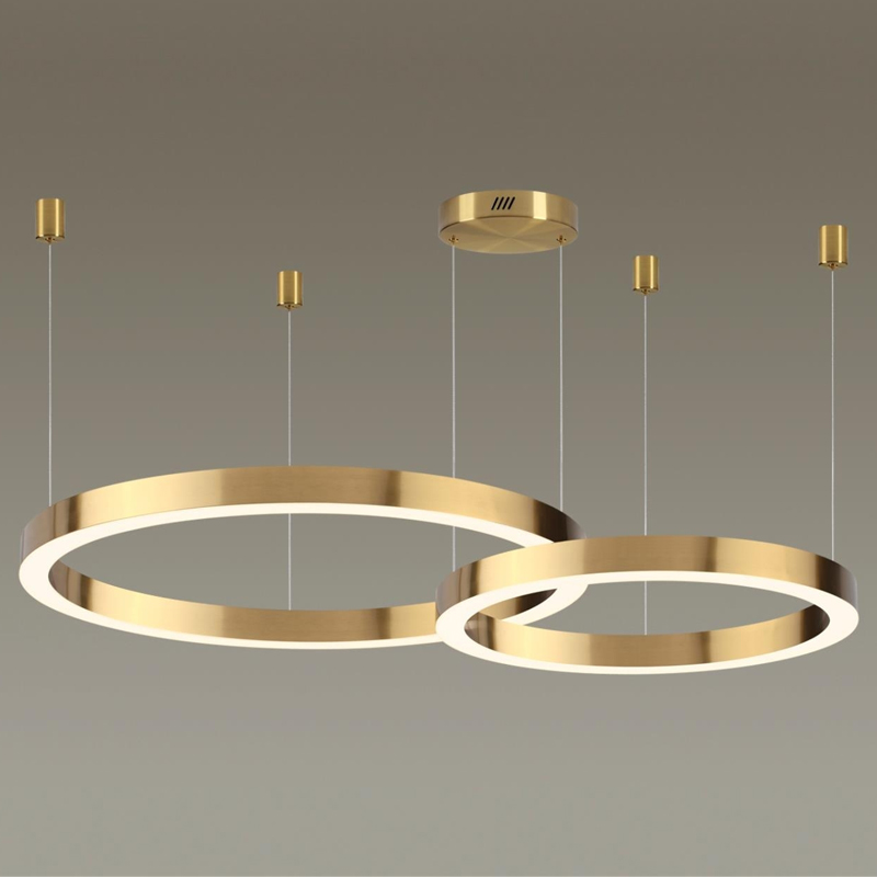 Люстра 2 Gold Ring Horizontal Золотой в Омске | Loft Concept 