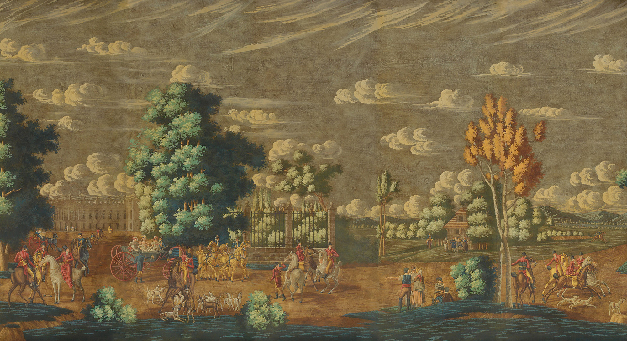 Обои ручная роспись La Chasse de Compiègne Jacquemart on antique Обои ручная роспись La Chasse de Compiègne Jacquemart on antique - постер Loft-Concept в Омске