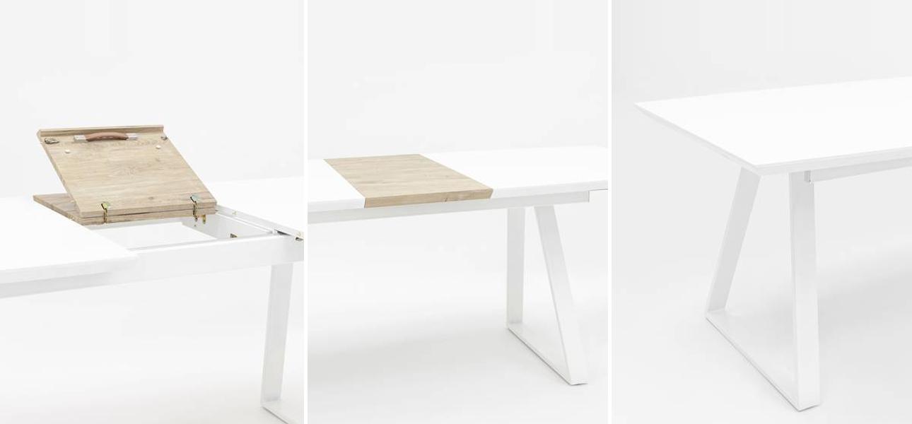 Стол обеденный раздвижной Magali ширина 160 белый - фото №1