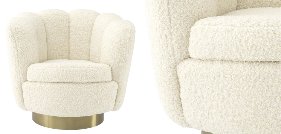 Кресло Eichholtz Swivel Chair Mirage cream Кресло Eichholtz Swivel Chair Mirage cream - Loft-Concept в Омске