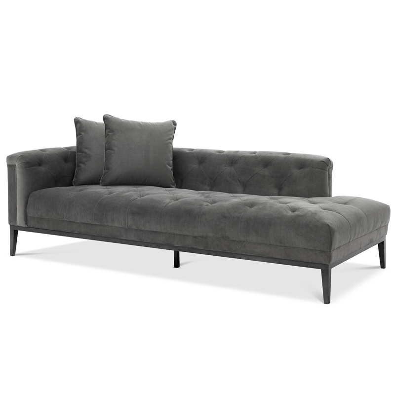 Кушетка Eichholtz Lounge Sofa Cesare Left grey Серый Темная бронза в Омске | Loft Concept 