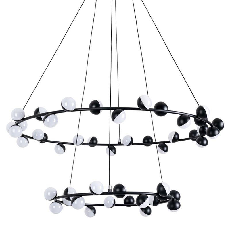 Люстра Vilelme Chandelier black double Черный в Омске | Loft Concept 