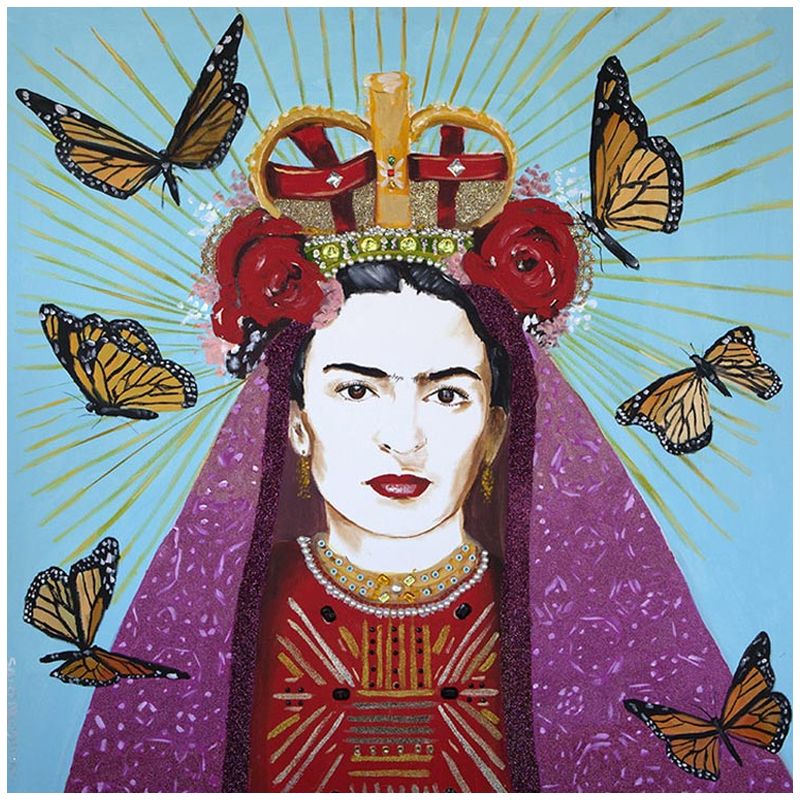 Картина Frida with roses on her head and butterflies Мульти в Омске | Loft Concept 