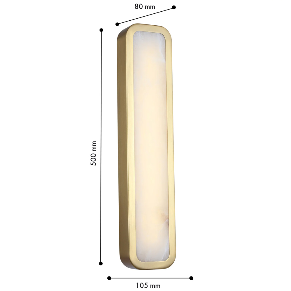 Бра в металлическом корпусе с рассеивателем из бежевого алебастра Cryptocrystalline Stone в Омске