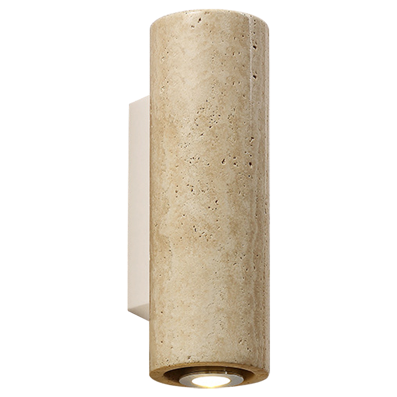 Бра Travertine Cylinder Spot Wall Lamp Бежевый Песочный Белый в Омске | Loft Concept 