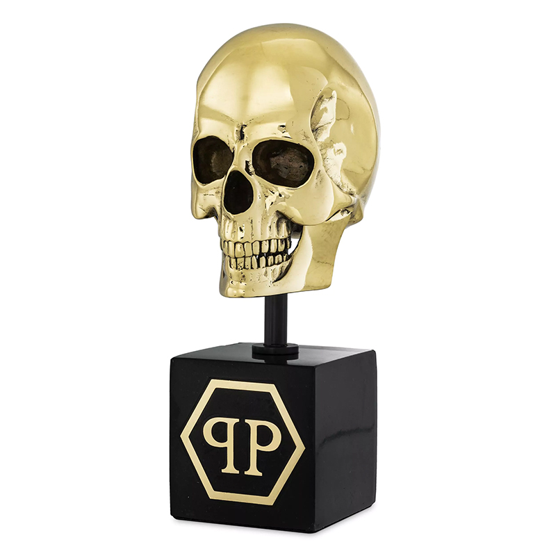 Статуэтка Philipp Plein Gold Skull S Золотой Черный в Омске | Loft Concept 