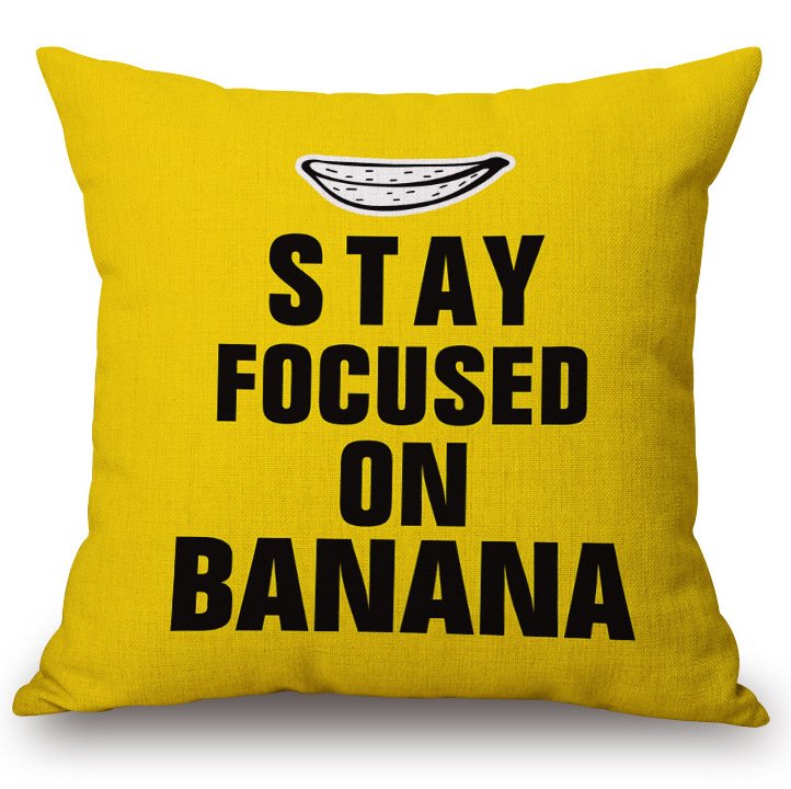 Декоративная подушка Stay Focused on Banana Желтый в Омске | Loft Concept 