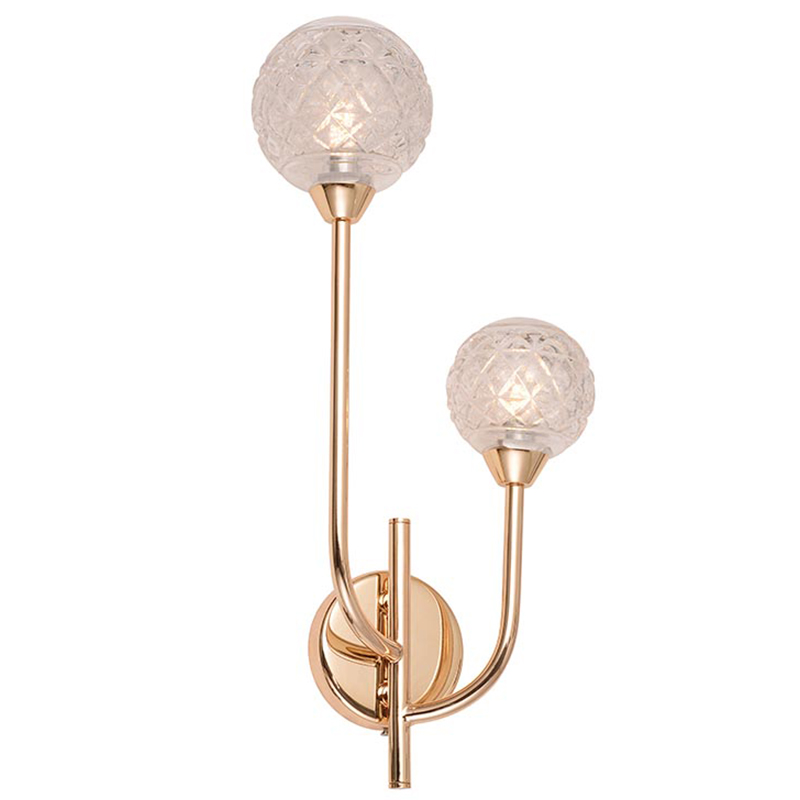 Бра Aella Glass Balls Sconce Прозрачный Золотой в Омске | Loft Concept 