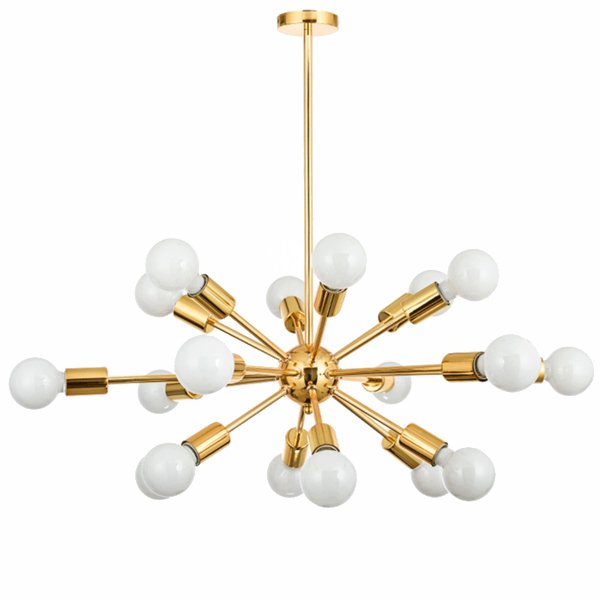 Люстра Sputnik Gold Chandelier 18 Глянцевое золото в Омске | Loft Concept 