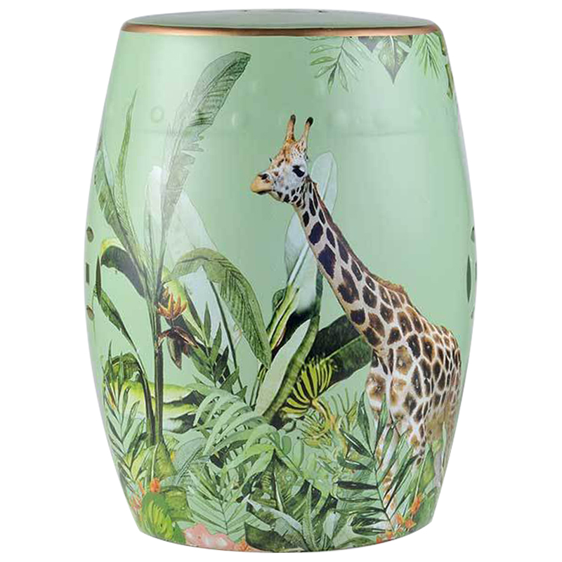 Керамический табурет Giraffe Tropical Animal Ceramic Stool Green Прозрачный зеленый Коричневый Зеленый в Омске | Loft Concept 