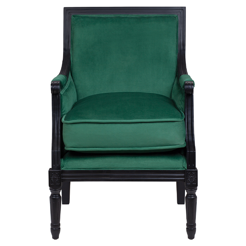 Кресло Harry Armchair black and green velour Зеленый Черный в Омске | Loft Concept 