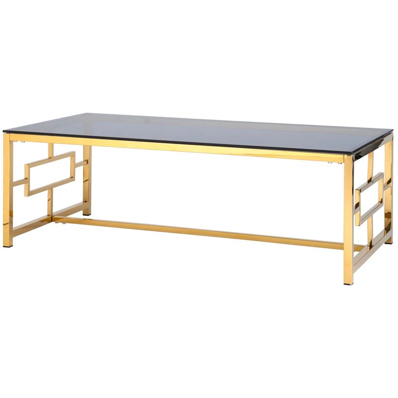 Столик кофейный Milan Tables Gold Золотой Стекло Смок в Омске | Loft Concept 