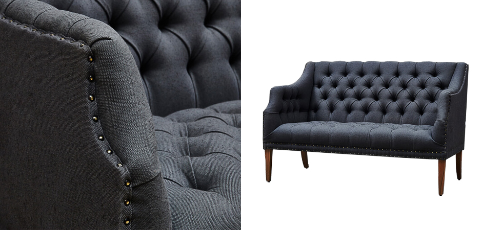 Диван Morton Capitone Sofa темно-серый лен Диван Morton Capitone Sofa темно-серый лен - Loft-Concept в Омске