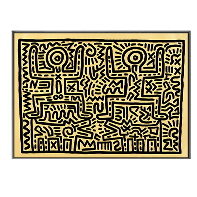 Постер Keith Haring 8 Черный Бежевый в Омске | Loft Concept 