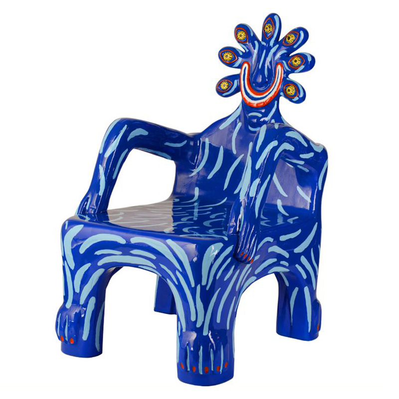 Кресло COBALT CREATURE ARMCHAIR Синий Мульти в Омске | Loft Concept 