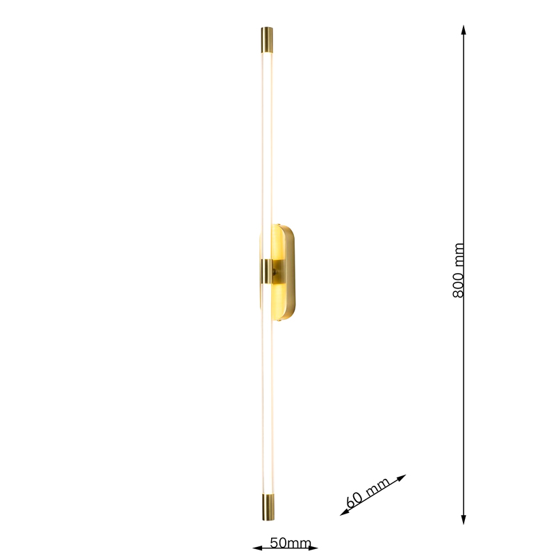 Бра Trumpet tube Double Золотое 80 см в Омске