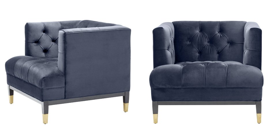 Кресло Eichholtz Chair Castelle Blue Кресло Eichholtz Chair Castelle Blue - Loft-Concept в Омске