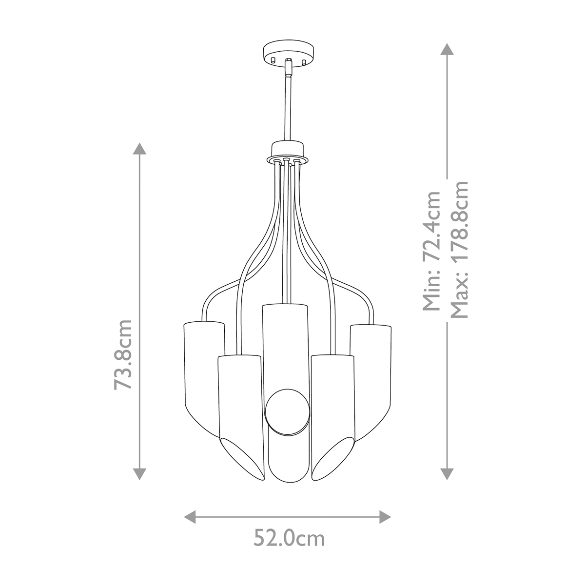 Люстра белого цвета с 6-ю цилиндрическими плафонами Elstead Lighting в Омске