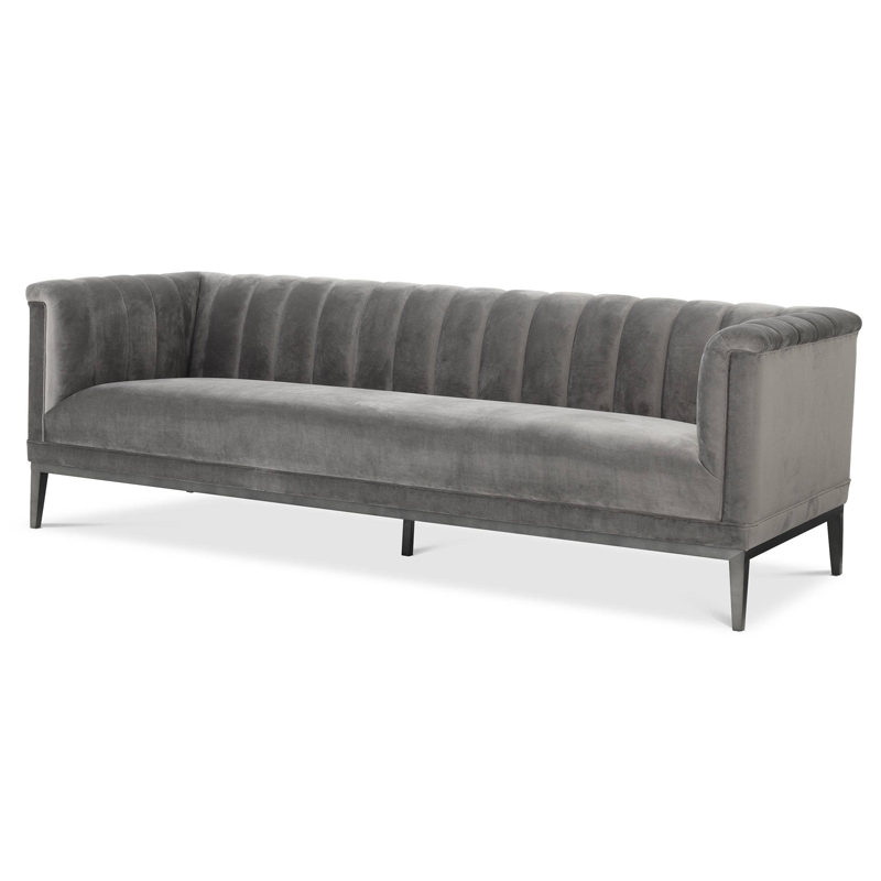 Диван Eichholtz Sofa Raffles grey Серый Темная бронза в Омске | Loft Concept 