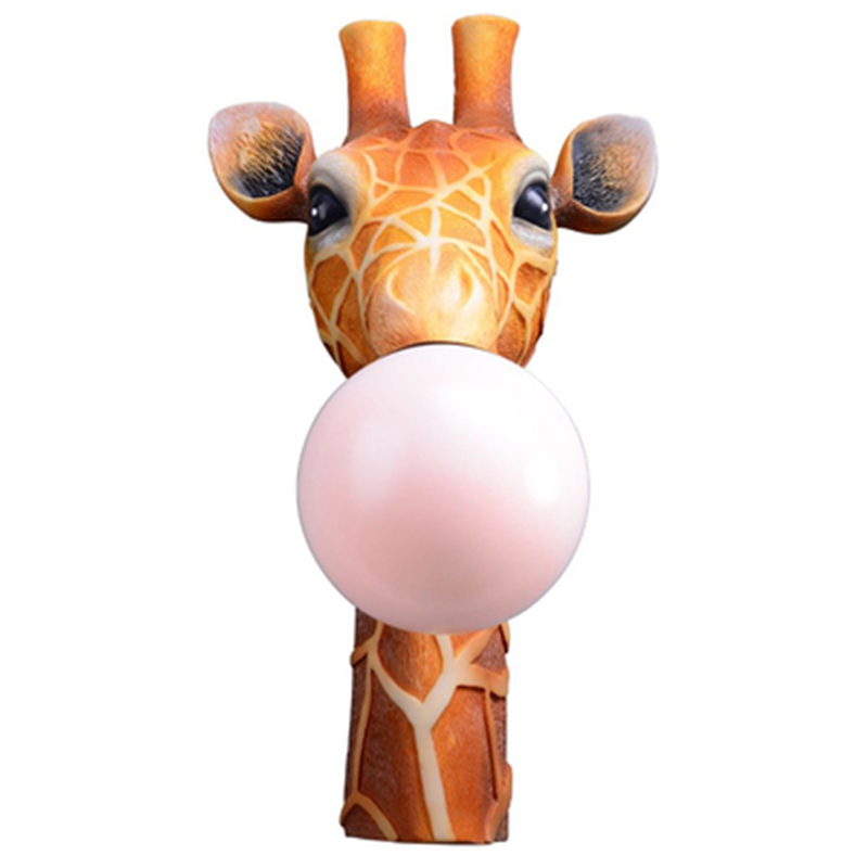 Бра для детской Жираф Bubble Gum Giraffe Wall Lamp Карамель Коричневый Розовый пастельный в Омске | Loft Concept 