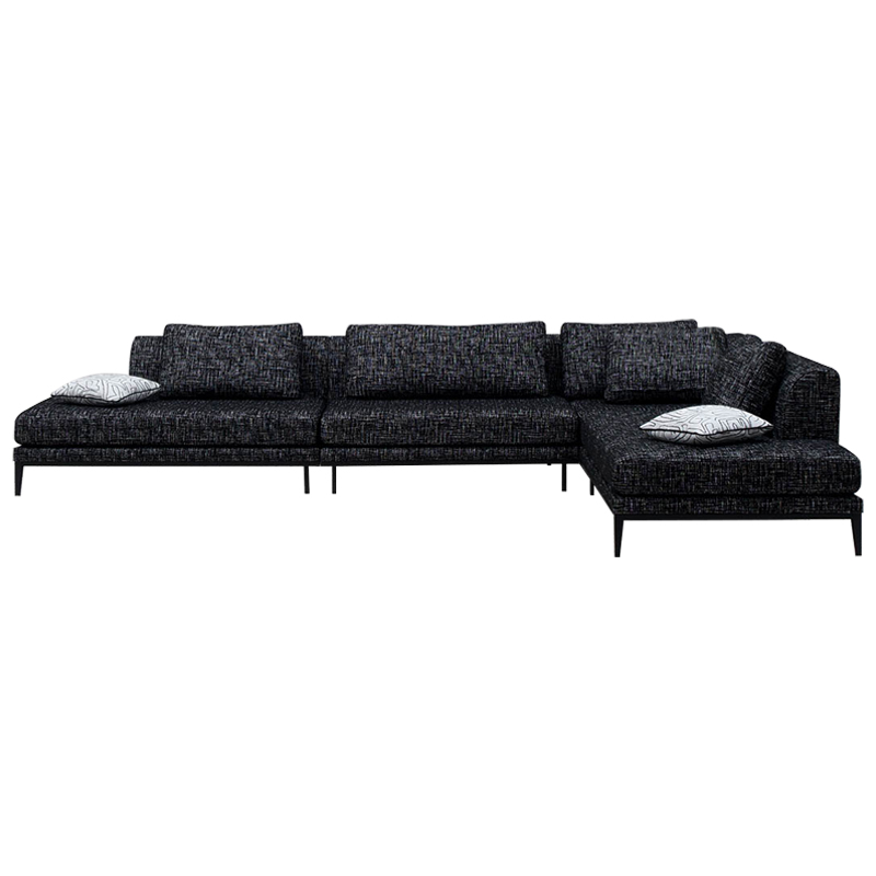 Угловой диван Ferguson Sofa Black Черный Черно-белый в Омске | Loft Concept 