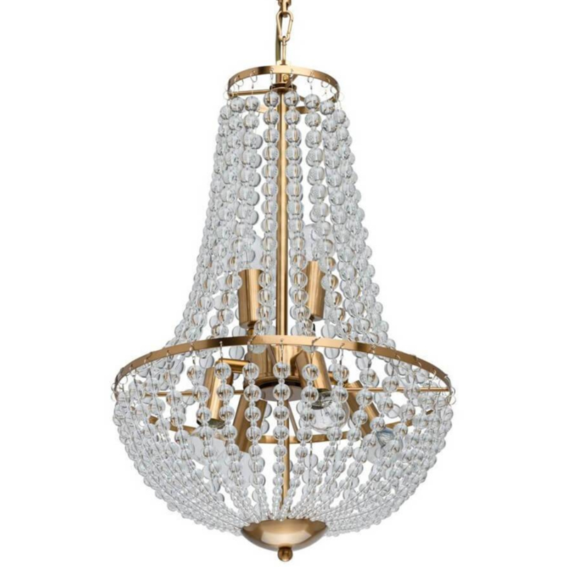 Люстра Virginia Clear Beads Chandelier Gold Золотой Прозрачное Стекло в Омске | Loft Concept 