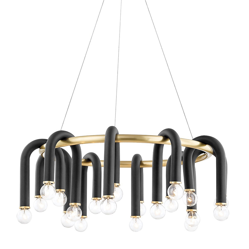 Люстра Paulson floppy chandelier round gold Черный Золотой в Омске | Loft Concept 