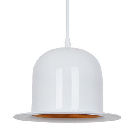 Подвесной светильник Pendant Lamp Banker Bowler Hat White II Белый в Омске | Loft Concept 