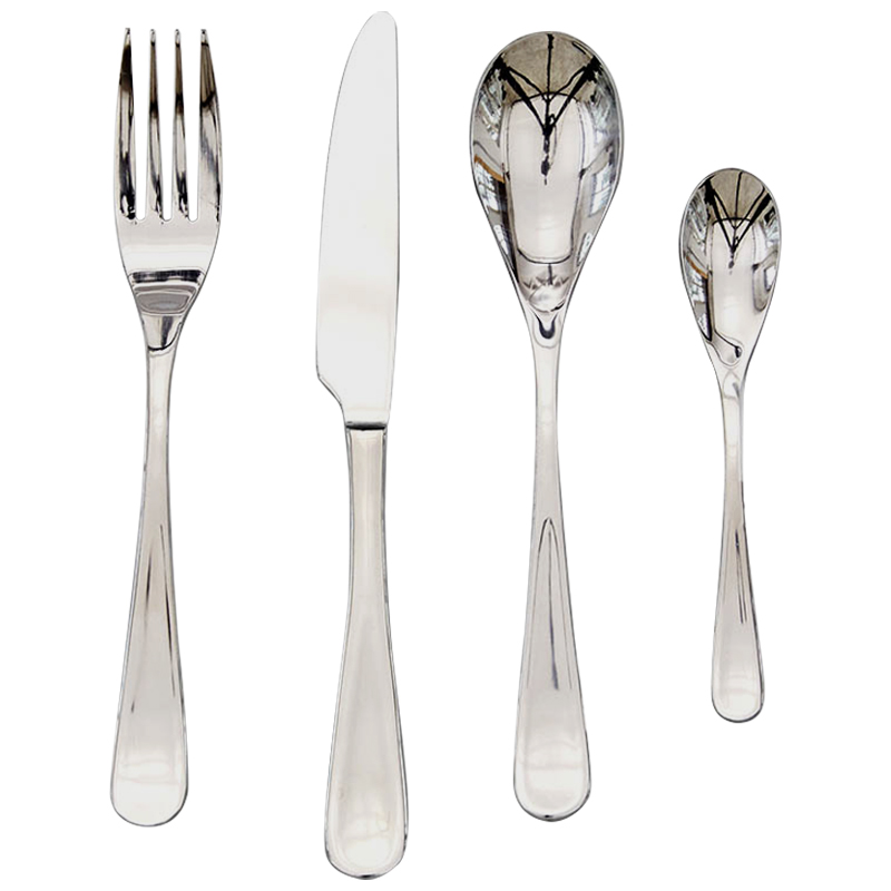 Столовые приборы на 4 персоны Contemporary Cutlery Set Серебряный в Омске | Loft Concept 