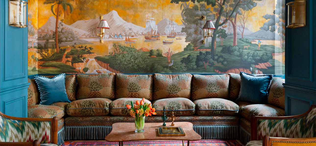 Обои ручная роспись Voyage of the Pacific Amarelo on Deep Rich Gold gilded paper with antiquing - фото №3