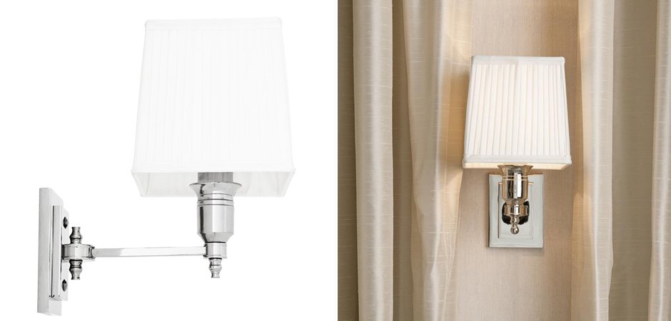 Бра Wall Lamp Lexington Single Nickel+White - Loft-Concept в Омске