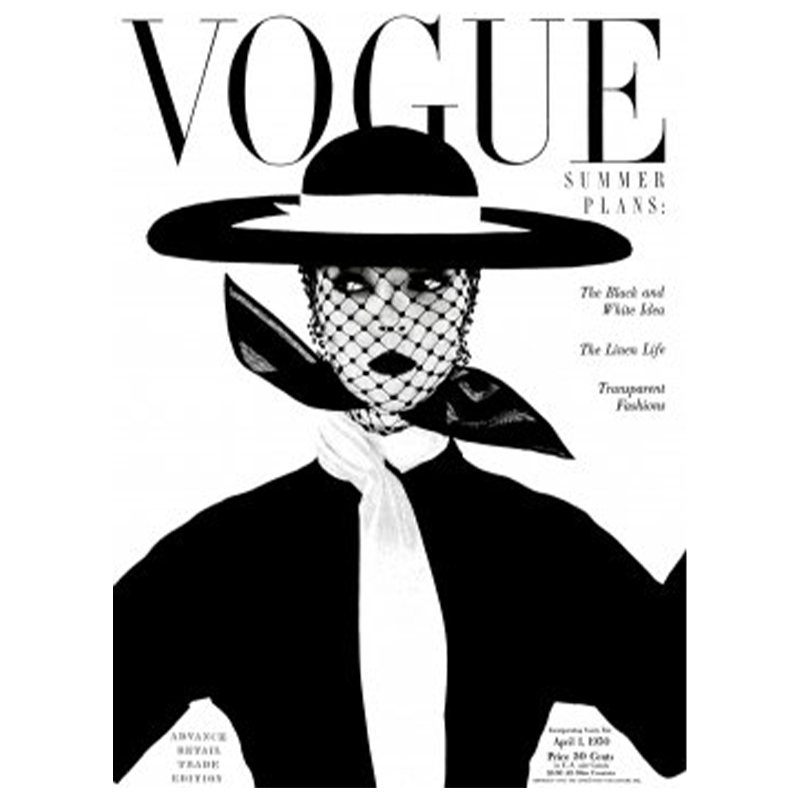 Постер Vogue Cover 1950 April Черный Белый в Омске | Loft Concept 