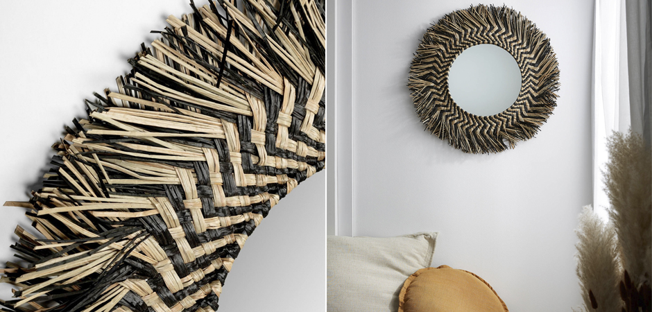 Зеркало сплетенное вручную Handmade Mirror Dark Safari Зеркало сплетенное вручную Handmade Mirror Dark Safari - Loft-Concept в Омске