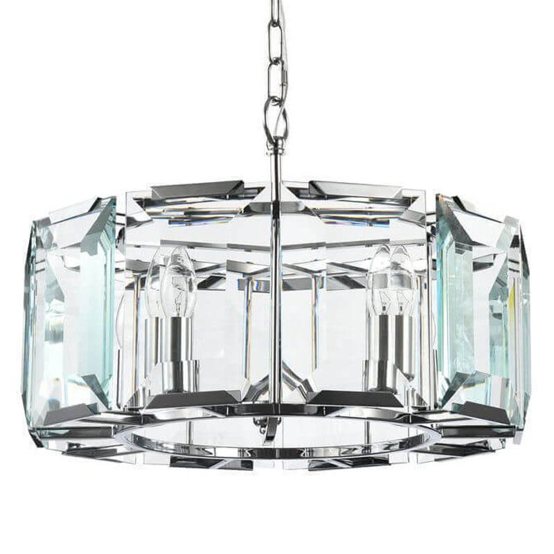 Люстра Lari Harlow Crystal Round Chandelier chrome 5 Хром в Омске | Loft Concept 