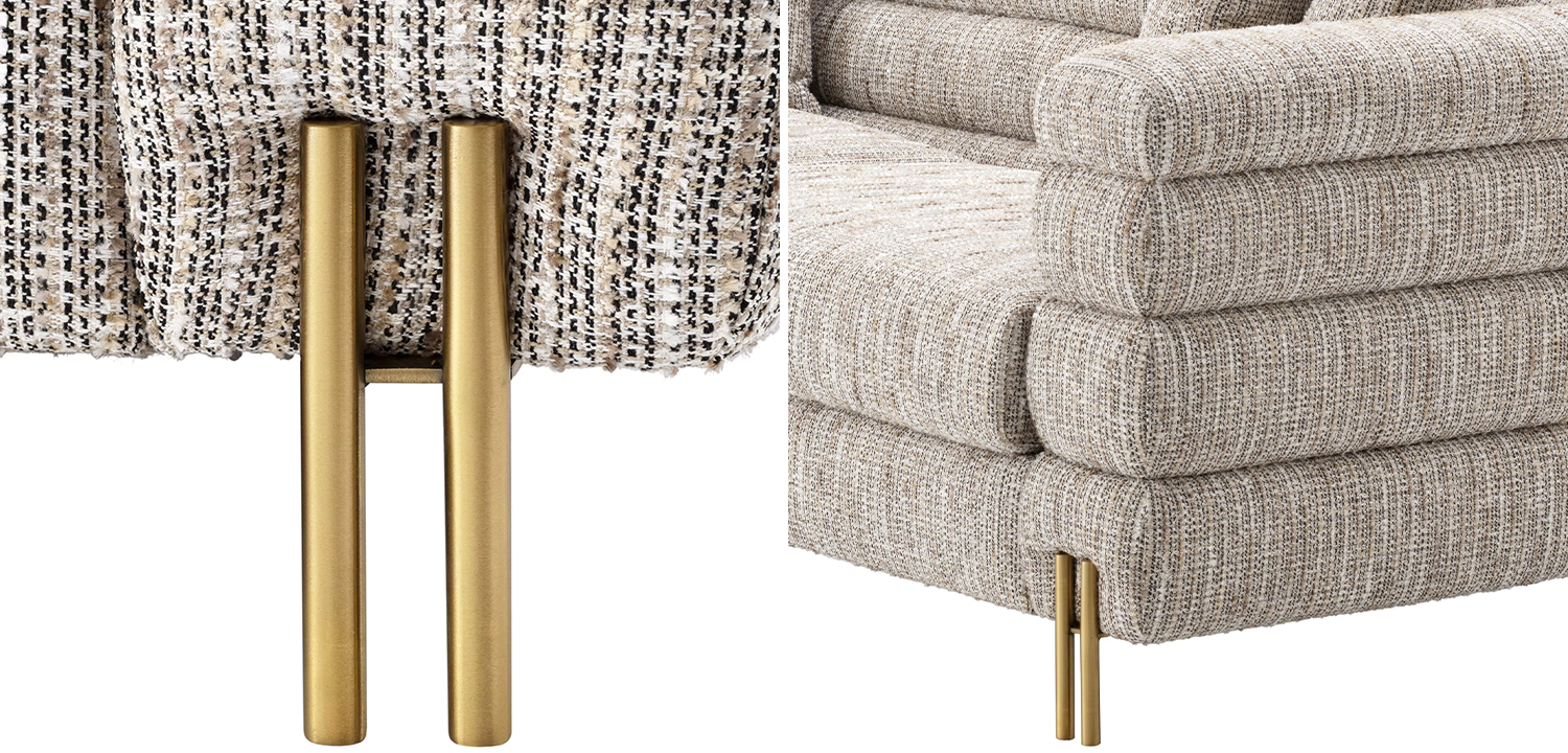 Диван Eichholtz Sofa York Бежево-серый Латунь - фото №2