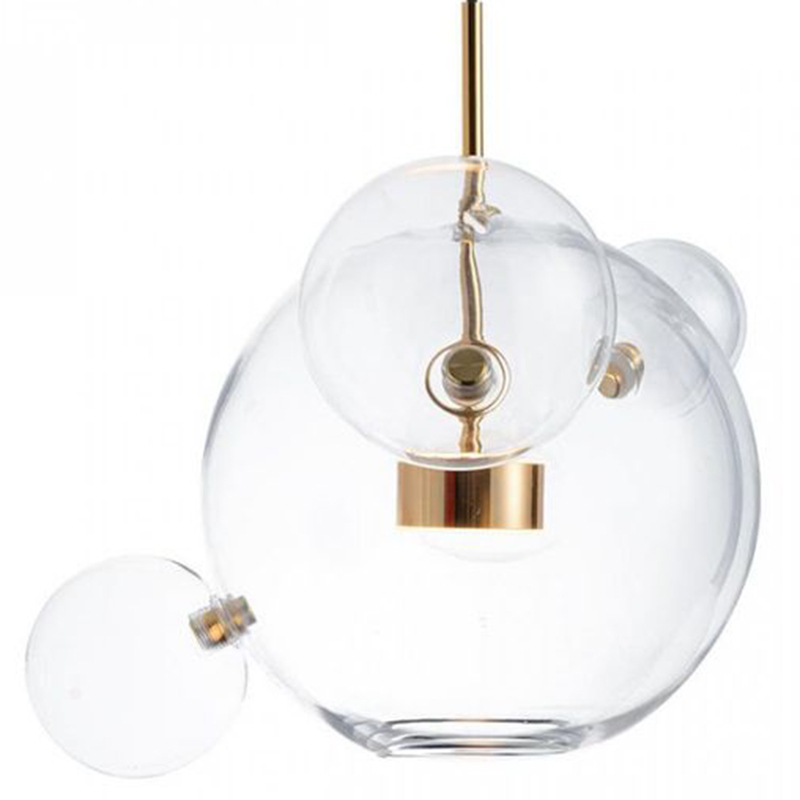 Подвесной Светильник Giopato & Coombes Bollr Pendant 4 BUBBLE LAMP золото Белый Золотой Прозрачное Стекло в Омске | Loft Concept 