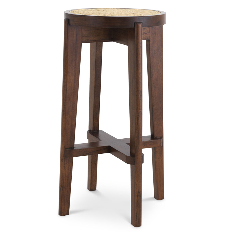 Барный стул Eichholtz Bar Stool Dareau brown Бежевый Коричневый в Омске | Loft Concept 