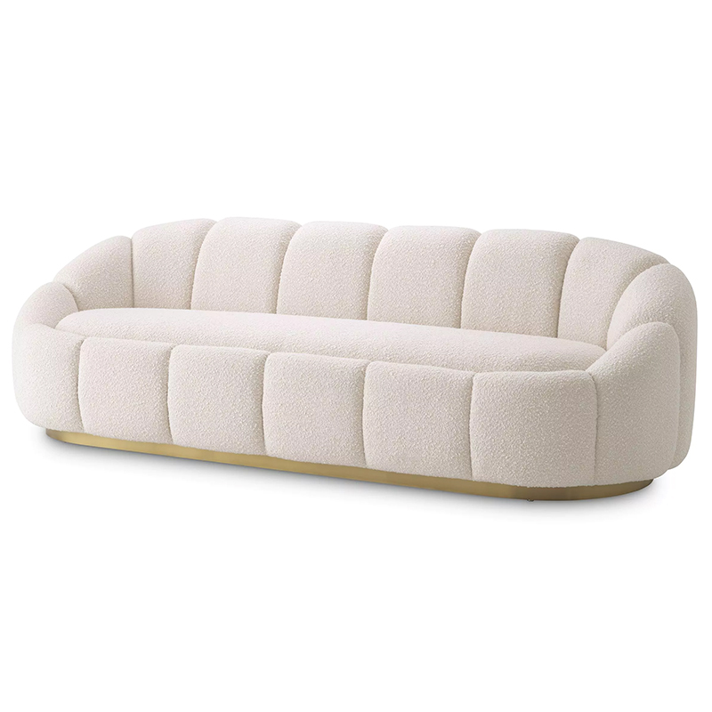 Диван Eichholtz Sofa Inger Boucle Cream Белый Латунь в Омске | Loft Concept 