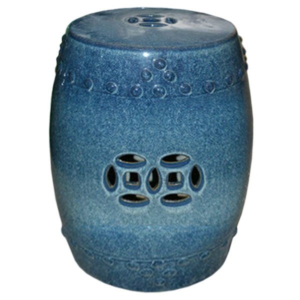 Китайский табурет ceramic garden stool blue AMBRE  Винтажный голубой в Омске | Loft Concept 