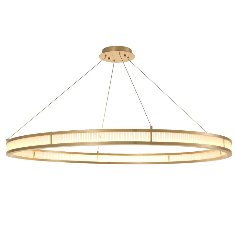 Люстра Eichholtz Chandelier Damien XL Brass Латунь Античная полированная Белое матовое стекло в Омске | Loft Concept 