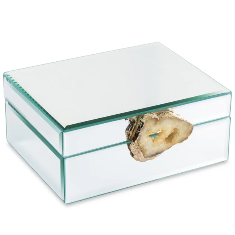 Шкатулка Glass Agate Box Зеркало Бежевый в Омске | Loft Concept 