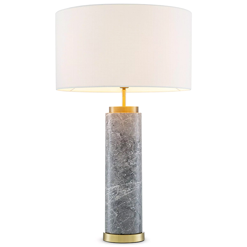 Настольная лампа Eichholtz Table Lamp Lxry Grey Marble Серый Латунь Белый в Омске | Loft Concept 