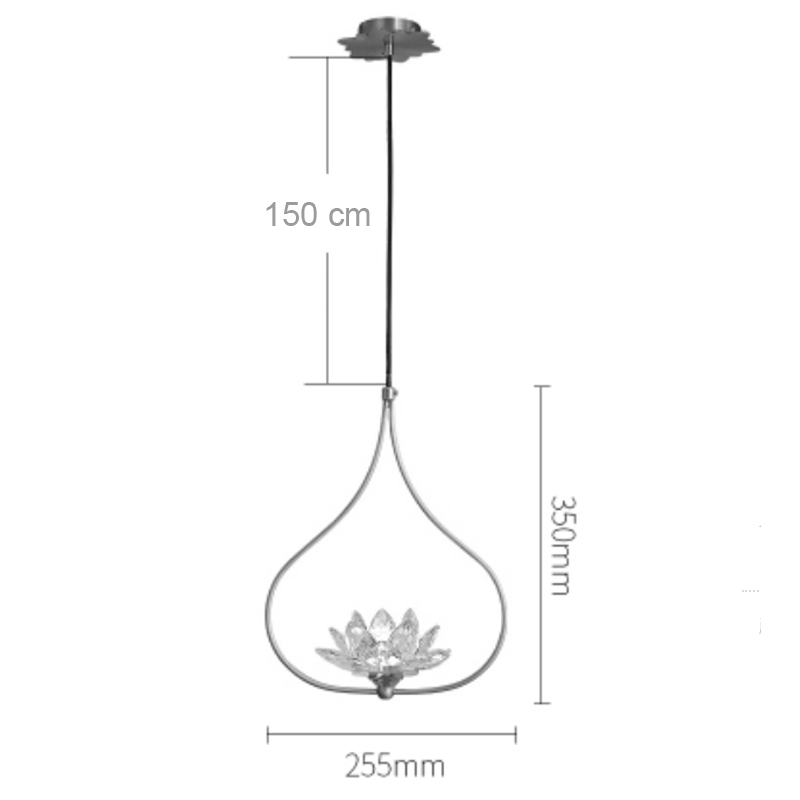 Хрустальный светильник Цветок Лотоса Lotus flower Clear Glass pendant lamp A в Омске