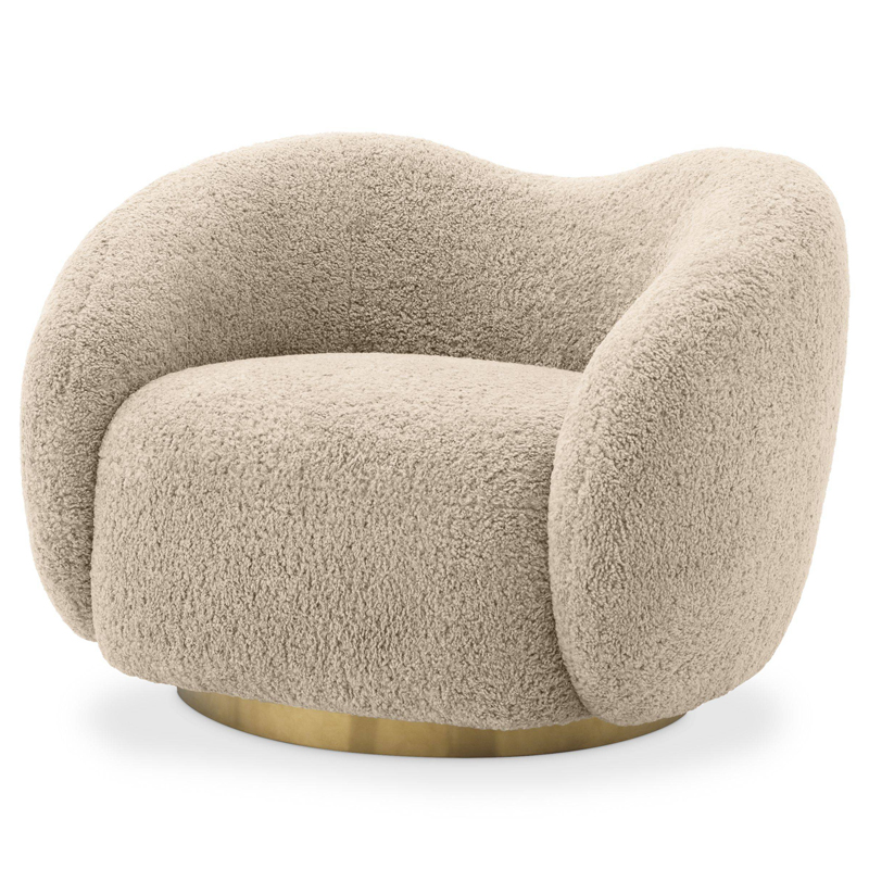 Кресло Eichholtz Swivel Chair Diego Песочный Латунь в Омске | Loft Concept 