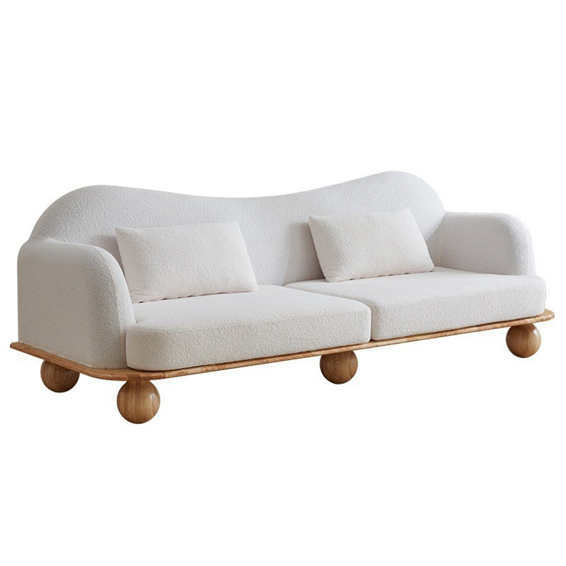 Диван Gould Wooden Forms Sofa Коричневый Белый в Омске | Loft Concept 