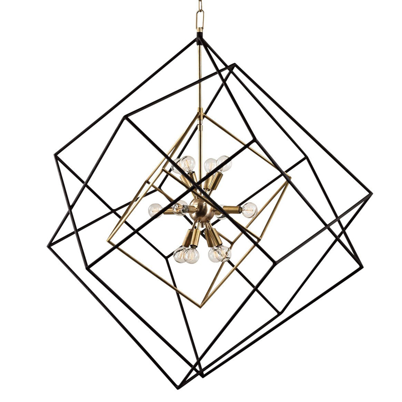 Люстра CUBIST Pendant Black and Gold 9 lamp Золотой Черный в Омске | Loft Concept 