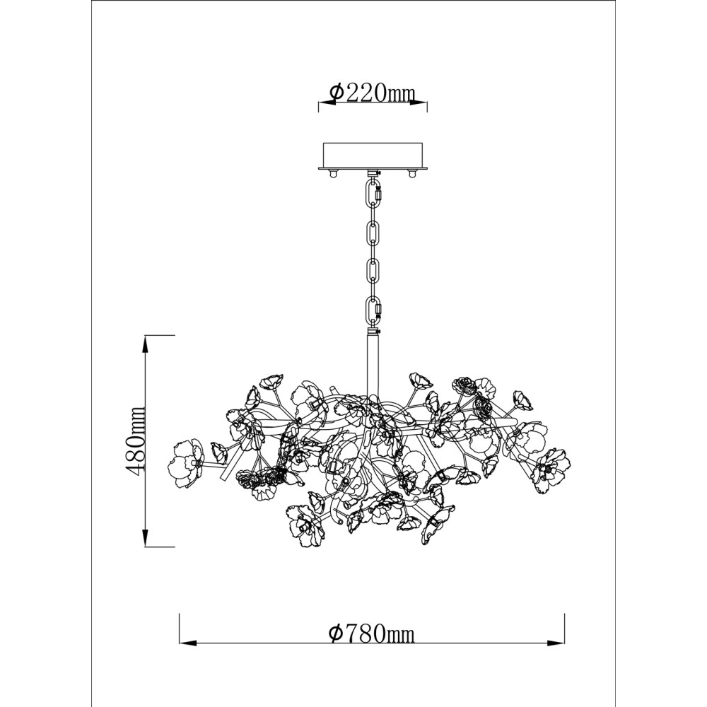 Люстра круглая с цветочным декором Miscellaneous herbs в Омске