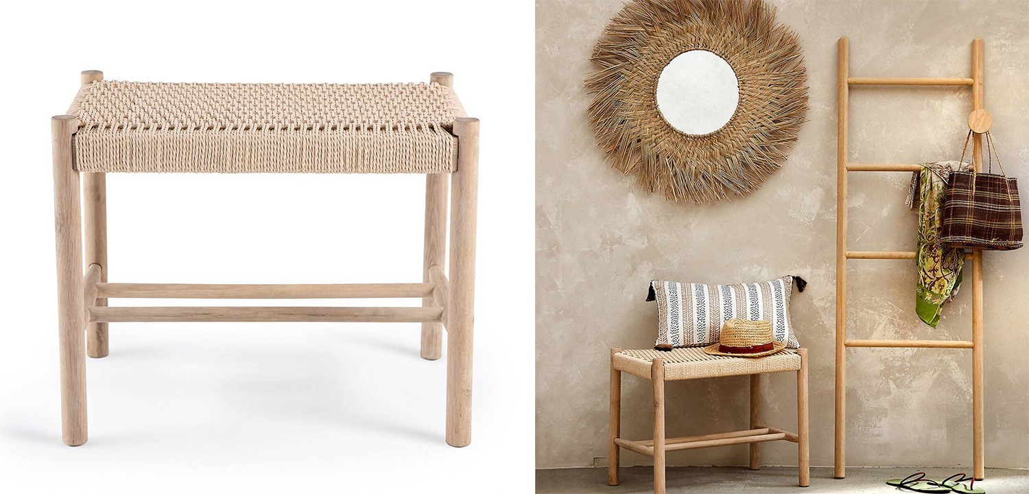 Банкетка Enzo Wicker Beige Banquet mini - фото