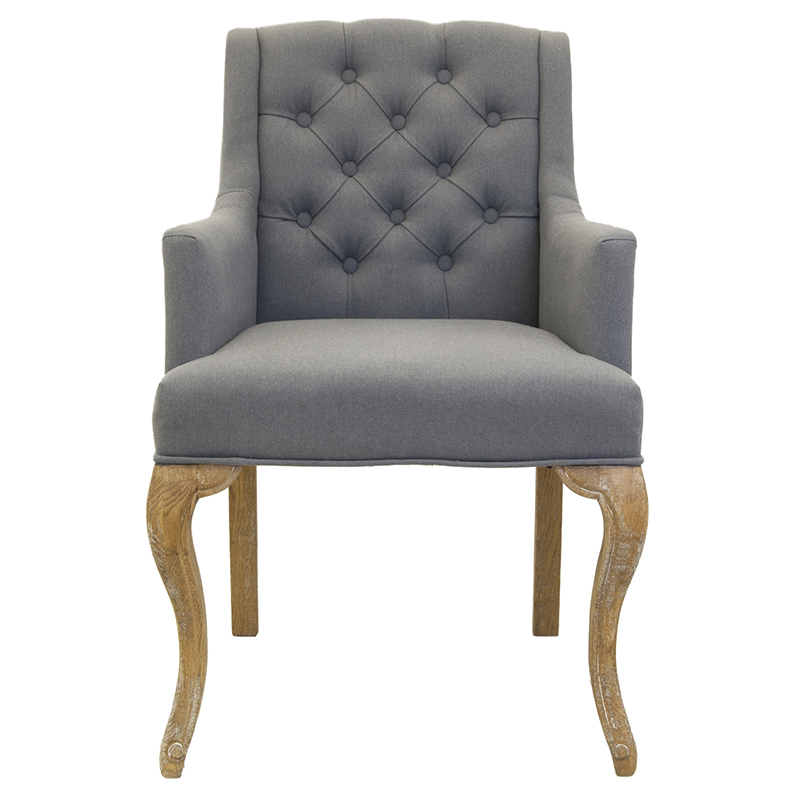 Кресло Mason Classical Armchair grey flax Серый Коричневый в Омске | Loft Concept 